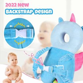 img 2 attached to Protect Your Baby With Shuangjishan'S Adjustable Head Protector & Knee Pads Set In Blue Unicorn Design
