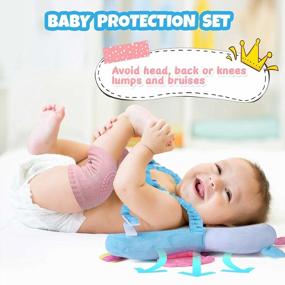 img 3 attached to Protect Your Baby With Shuangjishan'S Adjustable Head Protector & Knee Pads Set In Blue Unicorn Design