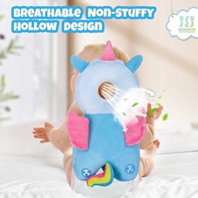 img 1 attached to Protect Your Baby With Shuangjishan'S Adjustable Head Protector & Knee Pads Set In Blue Unicorn Design
