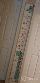 img 6 attached to Wood Frame Fabric Canvas Baby Growth Chart Hanging Ruler Wall Decor - Height Measurement For Kids Toddlers And Babies (Animal Pattern)
