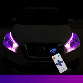 img 4 attached to 2Pcs 24-Inch Waterproof Multicolor LED Car Headlight Strips With Flexible RGB DRL Turn Signal Lights, No Disassembly Needed – Enhance Your Daytime Running Lights Experience!