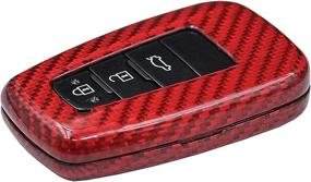 img 1 attached to M.JVisun Toyota 86 GT86 Avalon C-HR Camry Corolla Carbon Fiber Key Fob Cover - Red: Enhancing Style and Protection for Men and Women