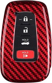 img 4 attached to M.JVisun Toyota 86 GT86 Avalon C-HR Camry Corolla Carbon Fiber Key Fob Cover - Red: Enhancing Style and Protection for Men and Women