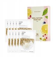 the face shop real nature facial mask bundle for hydrated & soothed skin | natural-derived, mild formula without additives | high adhesiveness k beauty skincare for oily & dry skin logo