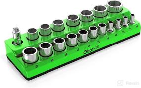 img 4 attached to 🧲 Magnetic Socket Holder, 1/2-inch Drive, Metric, Green, Holds 19 Sockets - Olsa Tools: Professional Quality Tools Organizer