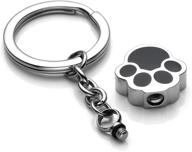 🐾 piercingj free engraving - custom stainless steel pet paw memorial keychain logo
