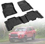 🚗 medesasi tpe rubber oem floor mat liners - compatible with 4runner 2013 & 4runner/gx460 2014-2022 - heavy duty, all-weather guard, front & 2nd seat, black logo