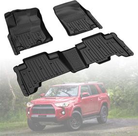 img 4 attached to 🚗 Medesasi TPE Rubber OEM Floor Mat Liners - Compatible with 4Runner 2013 & 4Runner/GX460 2014-2022 - Heavy Duty, All-Weather Guard, Front & 2nd Seat, Black