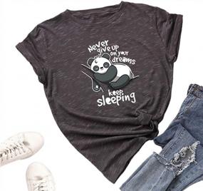 img 3 attached to Cute Cat Graphic T-Shirt For Women - Casual Cotton Round Neck Tee With Short Sleeves - Available In Sleeping And Meteor Designs - Size S
