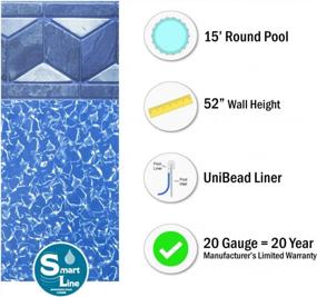 img 2 attached to Виниловое покрытие 20 калибра, стиль UniBead, высота стенки 52 дюйма, предназначено для надземных бассейнов со стальными стенками - Круглый бассейн Smartline Tuscan, прочный и долговечный