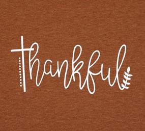 img 2 attached to Стильные и удобные футболки на День Благодарения для женщин: футболки с короткими рукавами JEALY Thankful Graphic Letter Print