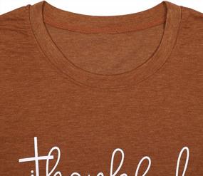 img 1 attached to Стильные и удобные футболки на День Благодарения для женщин: футболки с короткими рукавами JEALY Thankful Graphic Letter Print