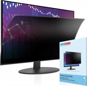 img 4 attached to 24-Inch Computer Privacy Screen Filter For 16:9 Frameless Monitor - Fully Removable Anti-Scratch Privacy Shield - Blue Light UV Blocking Protector For Thin Bezel Monitors - FILMEXT