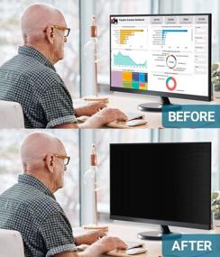 img 3 attached to 24-Inch Computer Privacy Screen Filter For 16:9 Frameless Monitor - Fully Removable Anti-Scratch Privacy Shield - Blue Light UV Blocking Protector For Thin Bezel Monitors - FILMEXT