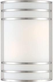 img 2 attached to 🏮 Modern and Stylish 2-Pack Half Cylinder Wall Sconce with Brushed Nickel Finish for Home Decor and Lighting - Ideal for Bathroom, Bedroom, and Hallway (E12 Base LED Bulb not Included)