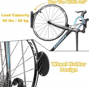 img 1 attached to Регулируемая складная настенная вешалка для велосипеда CyclingDeal со стопором накладки на заднее колесо - вертикальный крючок для хранения в помещении для горных велосипедов, дорожных велосипедов в гараже или дома - безопасный и безопасный