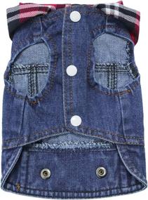 img 2 attached to 🐾 Stylish Denim Dog Jacket with Hoodie - Small Dog Clothes for Boys and Girls