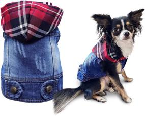 img 4 attached to 🐾 Stylish Denim Dog Jacket with Hoodie - Small Dog Clothes for Boys and Girls