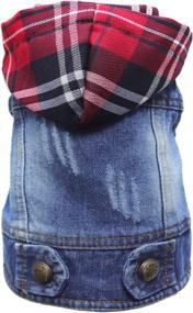 img 1 attached to 🐾 Stylish Denim Dog Jacket with Hoodie - Small Dog Clothes for Boys and Girls