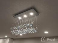 img 1 attached to Saint Mossi 3-Light K9 Crystal Chandelier: Modern Flush Mount Ceiling Pendant With Raindrop Design H33 X W10 X L25 review by Patrick Cooney