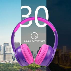 img 2 attached to 🎧 IFECCO Wireless Bluetooth Over Ear Headphones - Foldable Lightweight Stereo Headset with Build-in Mic, Soft Earpads for Travel, Work, Laptop, PC, Cellphone, TV (Purple)