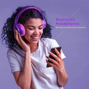 img 3 attached to 🎧 IFECCO Wireless Bluetooth Over Ear Headphones - Foldable Lightweight Stereo Headset with Build-in Mic, Soft Earpads for Travel, Work, Laptop, PC, Cellphone, TV (Purple)