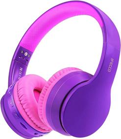 img 4 attached to 🎧 IFECCO Wireless Bluetooth Over Ear Headphones - Foldable Lightweight Stereo Headset with Build-in Mic, Soft Earpads for Travel, Work, Laptop, PC, Cellphone, TV (Purple)