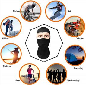 img 3 attached to Ветрозащитная балаклава с защитой от ультрафиолета - лыжная маска на все лицо для катания на лыжах, велосипеде и мотоцикле