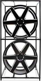 img 2 attached to Topline Products Wheel 2-Cube Display Rack For Wheels Up To 24” Commercial Grade Heavy-Duty Storage Showroom Fixture 27.5” W X 56.5” H X 27.5” D 200LBS Capacity Black Finish (C452)