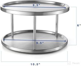 img 3 attached to 🌪️ Lovotex 2 Tier Lazy Susan: Stainless Steel Rotating Tabletop Stand for Kitchen and Dining - Spice Rack Organizer Tray with 360° Turntable