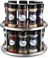 🌪️ lovotex 2 tier lazy susan: stainless steel rotating tabletop stand for kitchen and dining - spice rack organizer tray with 360° turntable logo