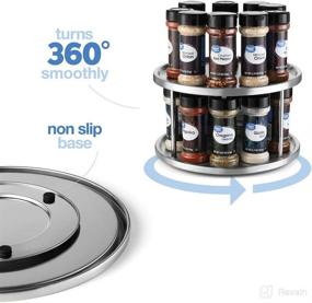 img 1 attached to 🌪️ Lovotex 2 Tier Lazy Susan: Stainless Steel Rotating Tabletop Stand for Kitchen and Dining - Spice Rack Organizer Tray with 360° Turntable