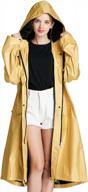 women's long waterproof rain jacket with hood, zipper and pockets - freesmily outdoors logo