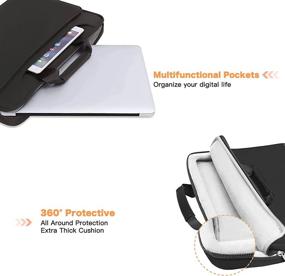 img 4 attached to MOSISO 360 Защитная сумка через плечо для MacBook Air/Pro — черная с подходящим рукавом и ремнем