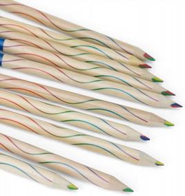 img 3 attached to Цветные карандаши Kidsthrill: 12 радужных деревянных карандашей для детей, школьников и школьников — набор из 4 цветов с яркими комбинациями для рисования, раскрашивания и выделения
