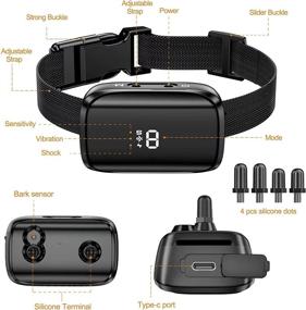 img 2 attached to 🐶 Top-rated Dog Training Collar for Bark Control - Rechargeable Anti Barking Collar with Beep, Vibration, and Shock Modes. Offers Adjustable Sensitivity, Length, and Water Resistance.