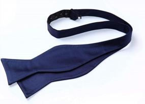 img 2 attached to HISDERN Men'S Navy Blue/Gray Satin Cummerbund Stripe Bow Tie And Handkerchief Set