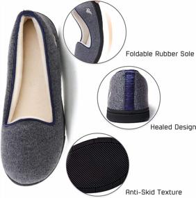img 2 attached to Wishcotton Women'S Lightweight Slippers With Cozy Memory Foam, Ladies' Summer Closed Back House Shoes, Indoor Outdoor Non-Skid Rubber Sole