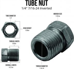 img 2 attached to 10 Pack 1/4 Inch (7/16-24 Inverted) Black Oxide Coated Steel Brake Line Tube Nuts By 4LIFETIMELINES