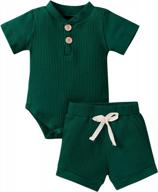 unisex ribbed cotton shorts and short-sleeve top set for summer newborns by hzykok logo