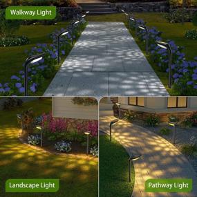 img 3 attached to JSOT Bright Solar Outdoor Path Lights 4 Pack - Водонепроницаемое ландшафтное освещение для декора сада, дорожек, дворов, подъездных дорожек и праздничных декоративных ламп