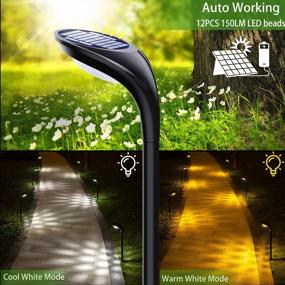 img 2 attached to JSOT Bright Solar Outdoor Pathway Lights 4 Pack - Waterproof Landscape Lighting For Garden Decor, Walkways, Yards, Driveways & Holiday Decorative Lamps