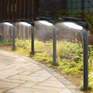 jsot bright solar outdoor path lights 4 pack - водонепроницаемое ландшафтное освещение для декора сада, дорожек, дворов, подъездных дорожек и праздничных декоративных ламп логотип