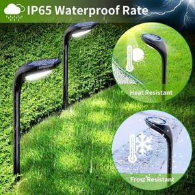 img 1 attached to JSOT Bright Solar Outdoor Pathway Lights 4 Pack - Waterproof Landscape Lighting For Garden Decor, Walkways, Yards, Driveways & Holiday Decorative Lamps