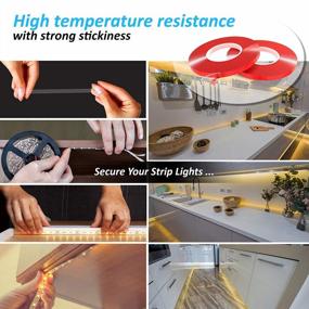 img 3 attached to Versatile And Strong 66Ft Clear Mounting Tape For DIY Projects And Home Decor - Water-Resistant And Removable Double Sided Adhesive Foam Tape For LED Lights, Photos, Carpets And More