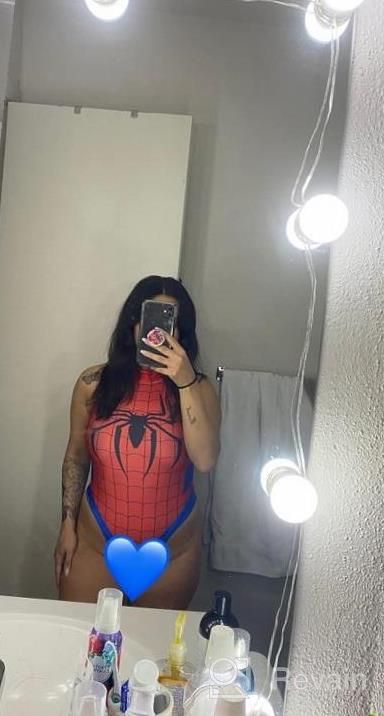 img 1 attached to Women'S High Neck One-Piece Bathing Suit - Superhero Anime Lingerie Cosplay Costume Party Bodysuit Top By JasmyGirls review by Josh Parson