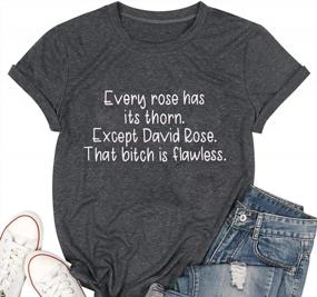 img 3 attached to Женская футболка с принтом розы и забавным письмом, летняя футболка с коротким рукавом, винтажная блузка в стиле хиппи
