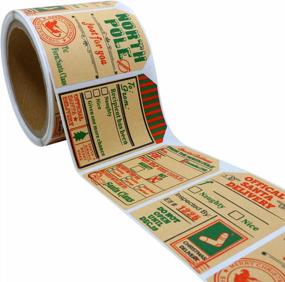 img 1 attached to Hybsk 200Pcs Christmas Santa Claus Stickers, Kraft Paper 2 X 3 Inch Christmas Cards Labels (Type 1)