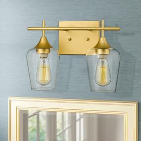 img 3 attached to Modern Gold Bathroom Vanity Light With Clear Glass Shades - Osimir WL9167-2D Gold Light Fixtures