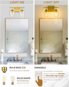 img 2 attached to Modern Gold Bathroom Vanity Light With Clear Glass Shades - Osimir WL9167-2D Gold Light Fixtures